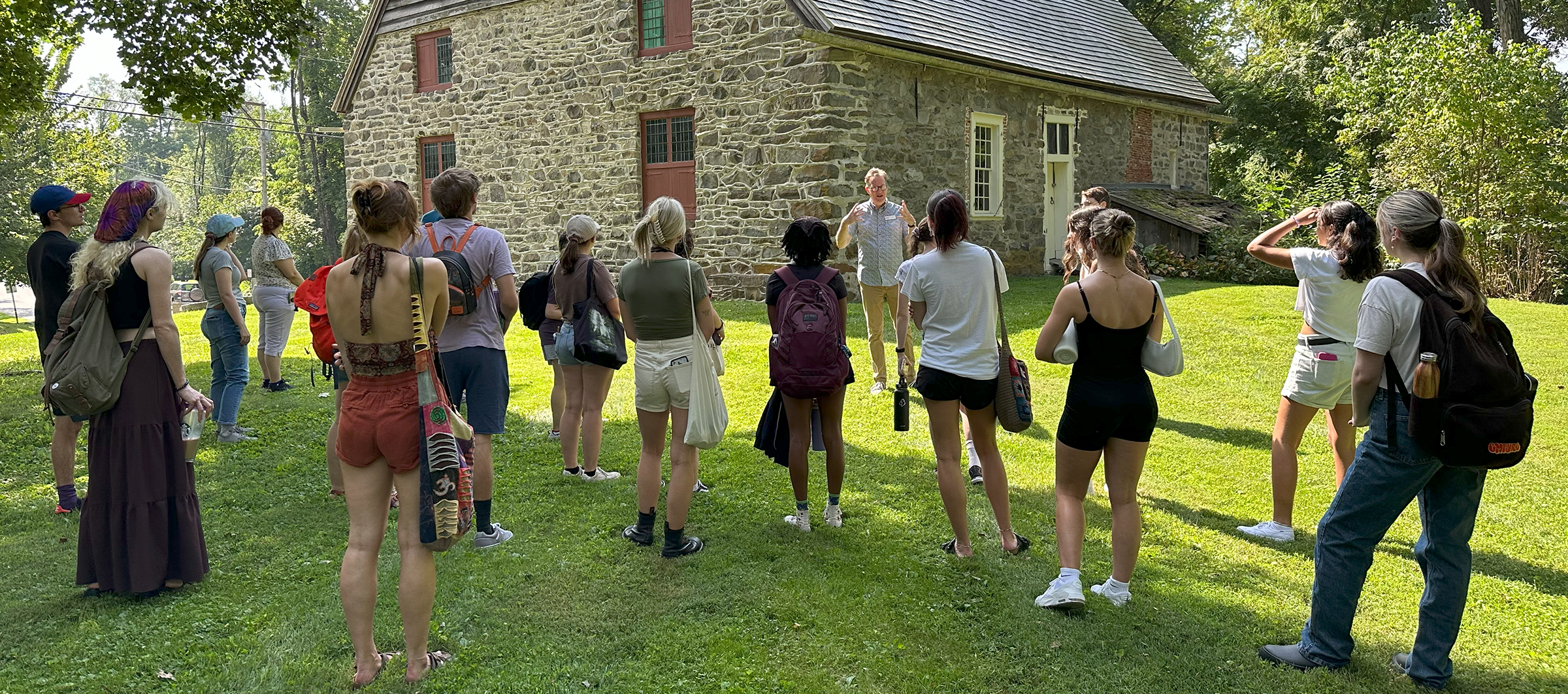 Kevin Cook speaks to Art of the Hudson Valley class on Historic Huguenot Street